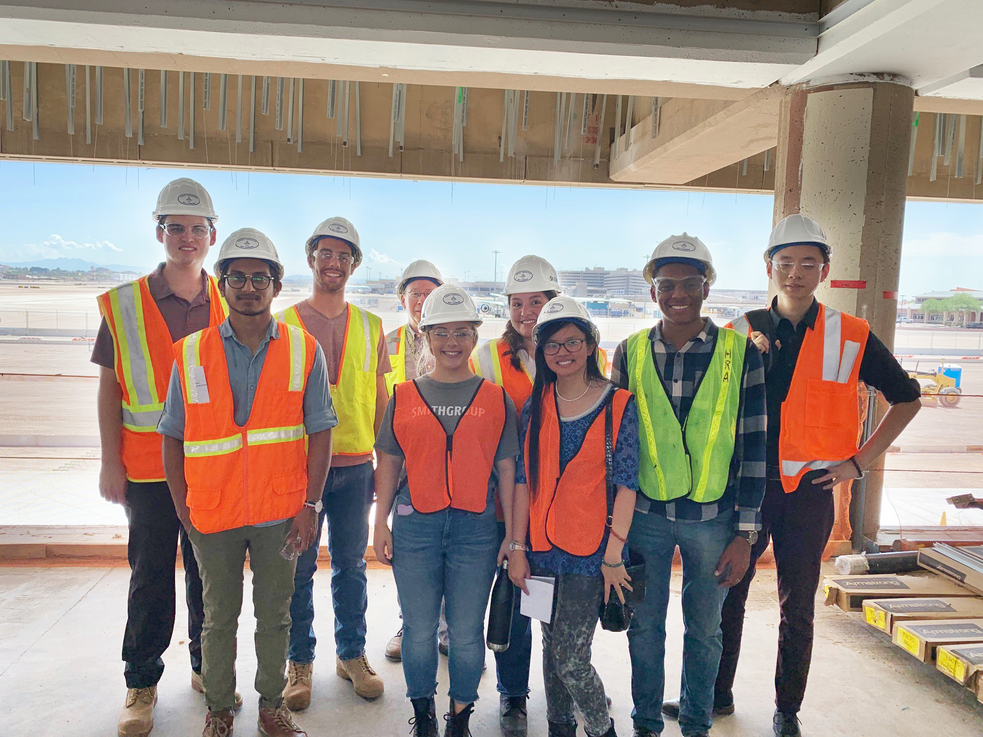 SmithGroup Interns on a project site visit