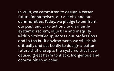 Justice Equity Diversity Inclusion Statement SmithGroup Black Lives Matter Architecture