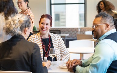 An in-office event in The Corner gathering space Chicago SmithGroup