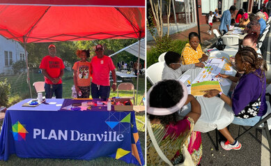 Photos of community engagement efforts during Danville's planning process