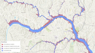 Flood zone map for Danville