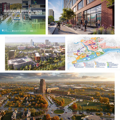 Collage of images highlighting SmithGroup urban planning and development projects