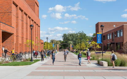 University of Wisconsin Eau Claire College Students on Campus 