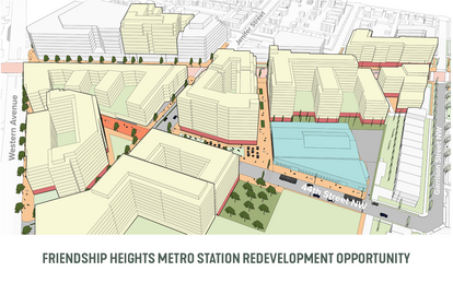 Conceptual illustration of Friendship Heights Metro Station Redevelopment Opportunity